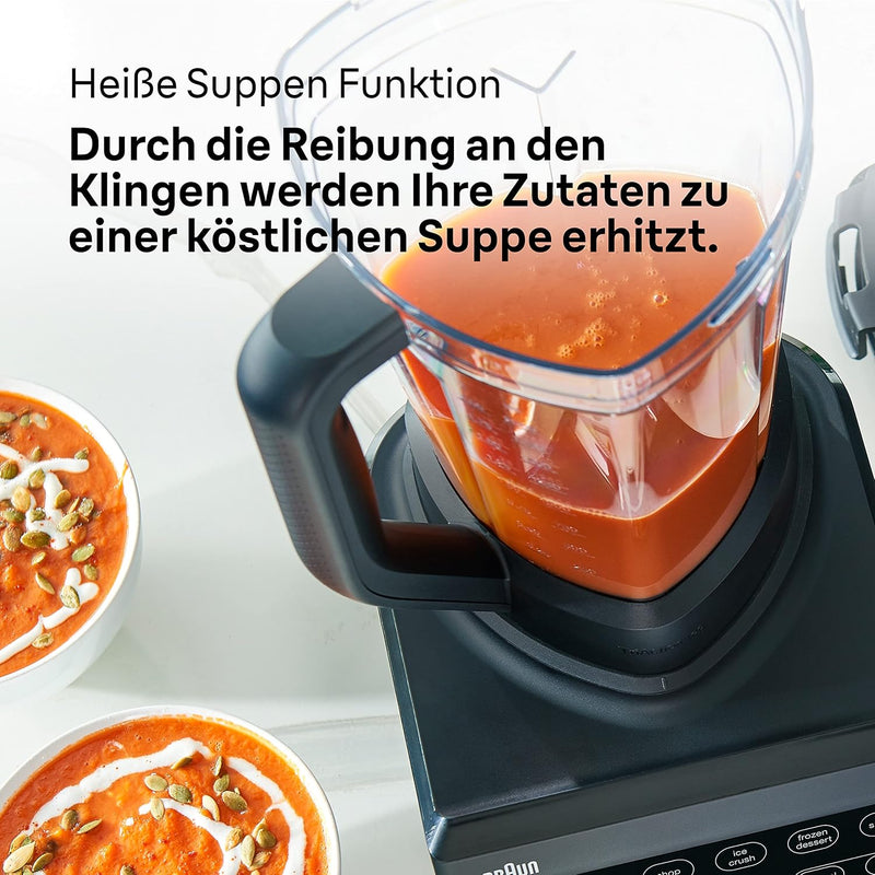 Braun Hochleistungsmixer PowerBlend 9 JB9040 – Standmixer mit Glas-Mixkrug, 18 Mixprogramme, 10 Gesc