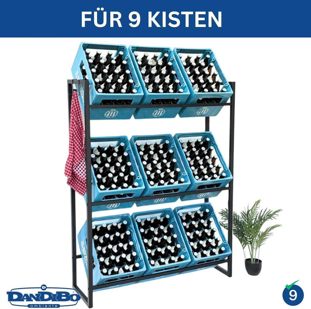 DanDiBo Getränkekistenregal 9 Kisten 96633 Getränkeregal Kistenregal Getränkekistenhalter Getränke R