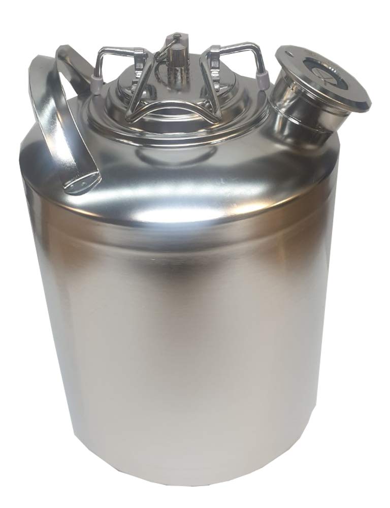 Reinigungsbehälter aus Edelstahl 10l mit Flachfitting (A) z.B. für Bit, Krombacher