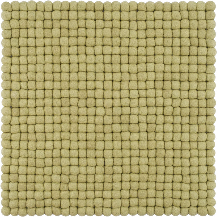 myfelt Filzkugel-Sitzauflage Stuhlauflage - Pitt - quadratisch, 36x36 cm, Hellgrün, Hellgrün