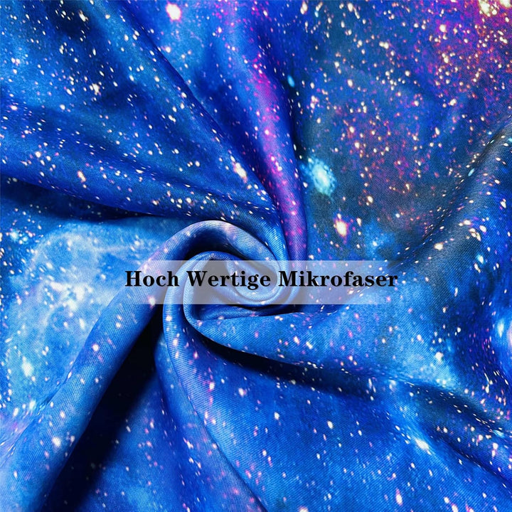 YUANZU Galaxie Vorhänge Weltraumviolett Blauer Nebel Ösen Gardinen mit Blickdichte Thermo Vorhang Kä