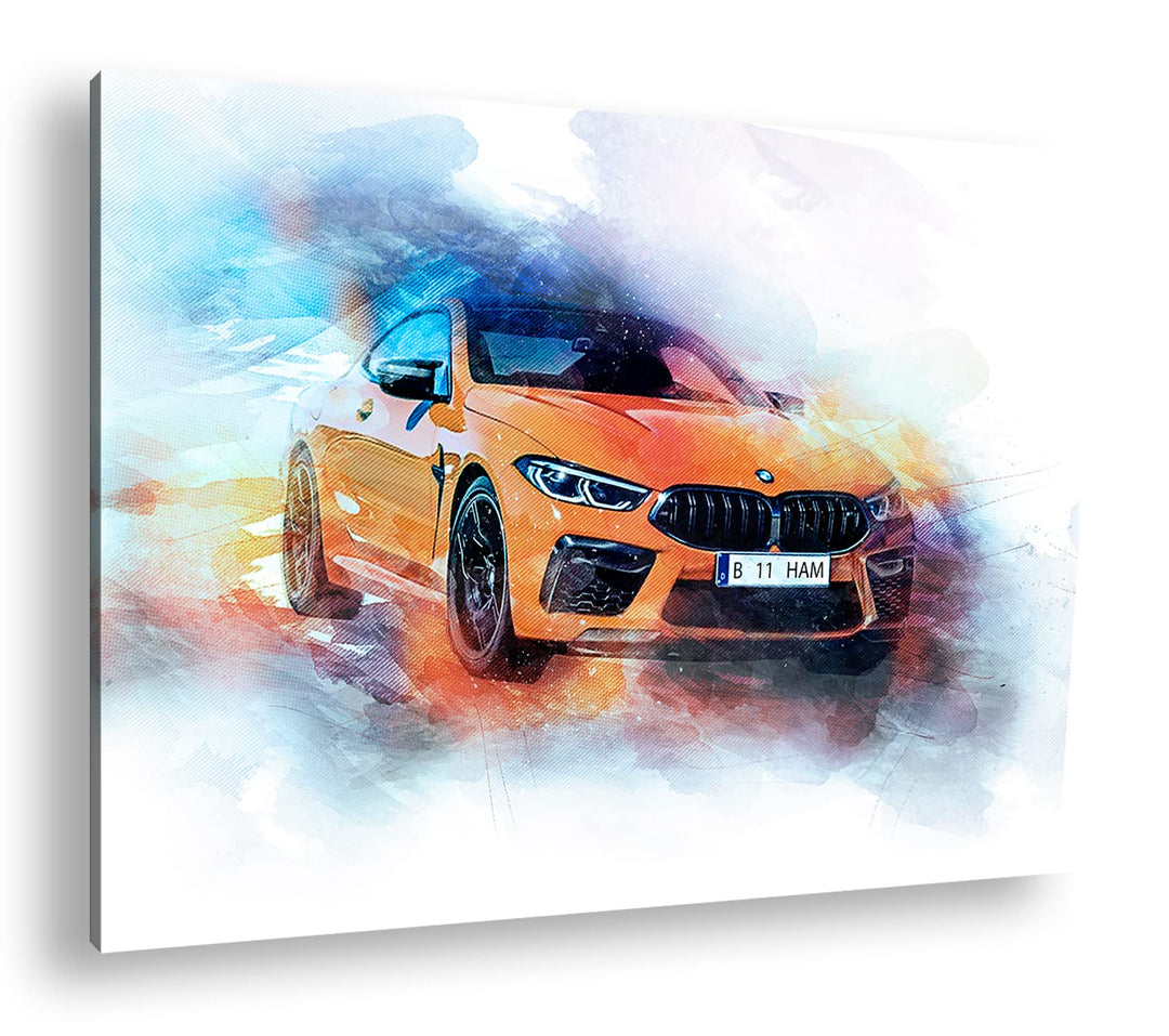 deyoli küstlericher Sportwagen Format: 80x60 als Leinwandbild, Motiv fertig gerahmt auf Echtholzrahm