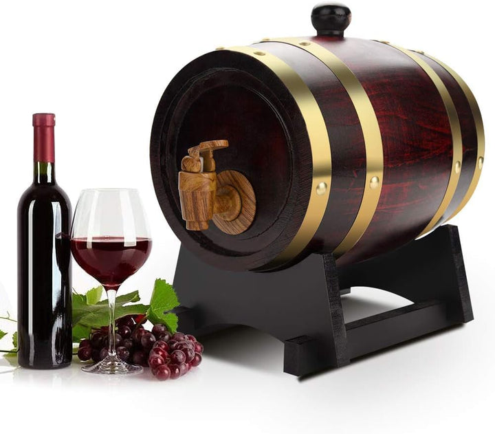Eichenfässer Holzfass 1,5 l Rotweineichenfässer zur Aufbewahrung von Wein, Spirituosen und Zugbier 2