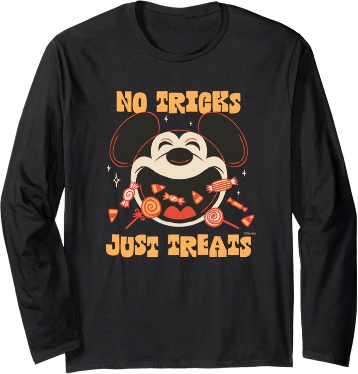 Disney Mickey Mouse Halloween Candy No Tricks Just Treats Langarmshirt
