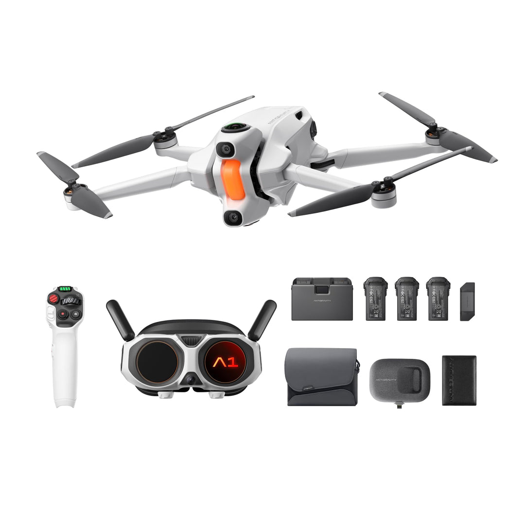 Antigravity A1 Infinity-Bundle mit Passhülle (3 Hochleistungs-Akkus) – 8K 360°-Drohne für immersives