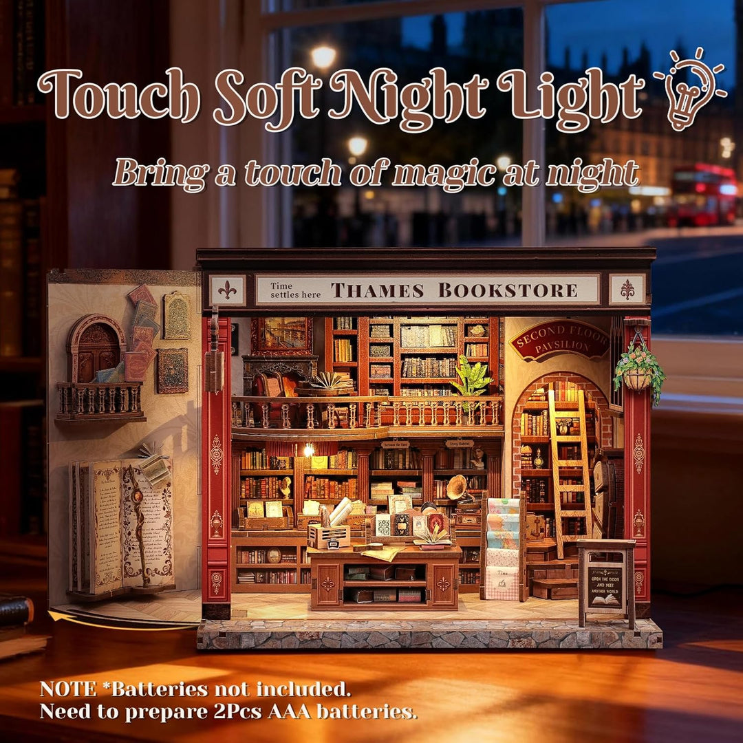 Cutefun Book Nook Magic bücherladen– Nook-Buch DIY Miniature House bücher für Erwachsene, Bücherrega