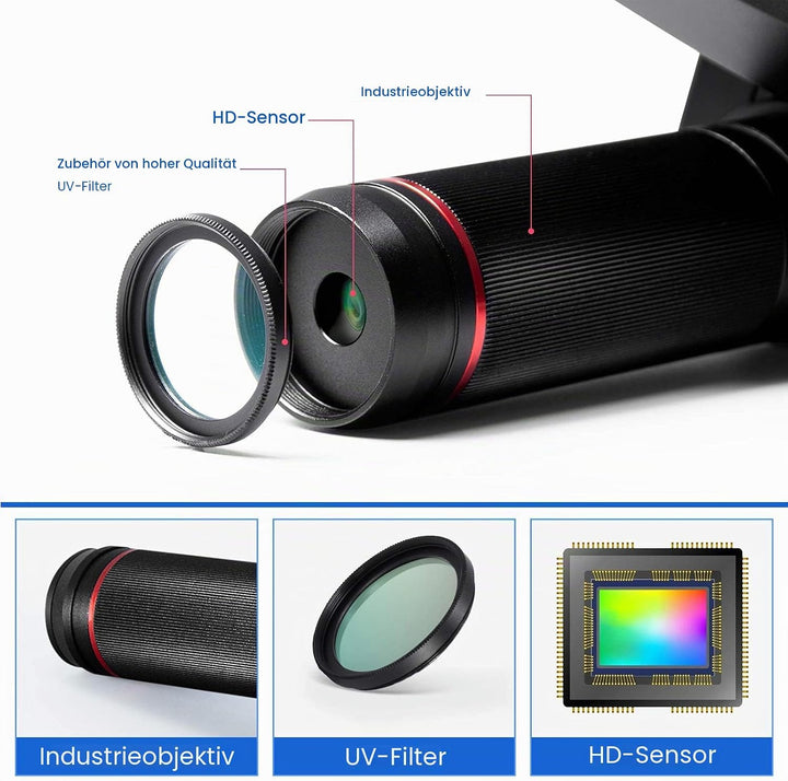 Andonstar AD409 HDMI-Digitalmikroskop, 10,1-Zoll-LCD-Bildschirm-Lötmikroskop, 300-fache elektronisch