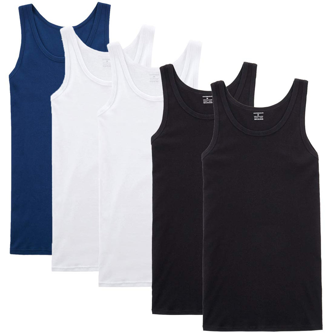 NUOZA 3/5er Pack Unterhemd Herren Tank Top Viele Farben 100% Hochwertige Baumwolle Schrumpft Nicht V