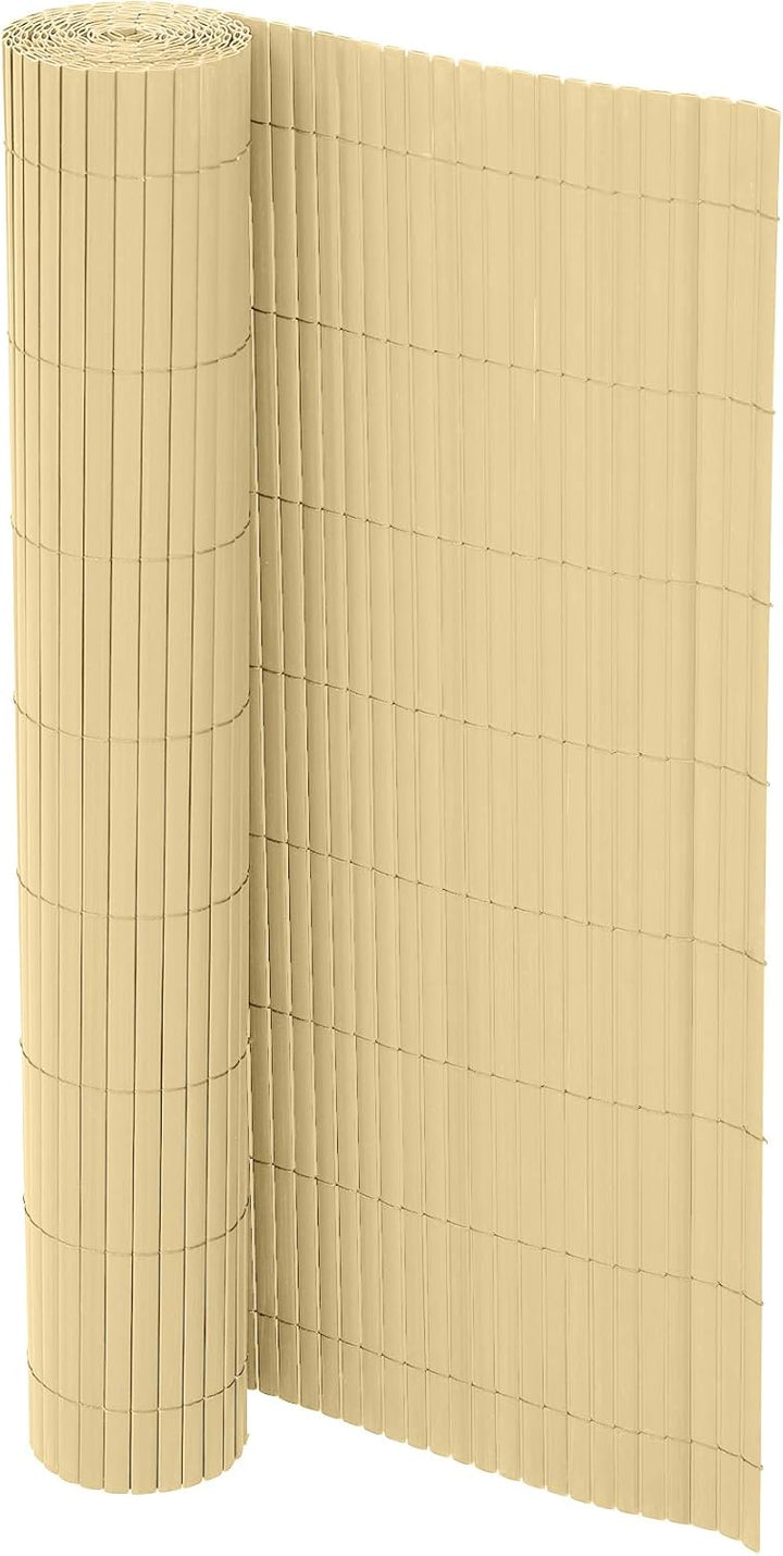 Ribelli® PVC Sichtschutzmatte Sichtschutzzaun Sichtschutz Zaun Balkon Windschutz (140 x 600 cm, Bamb