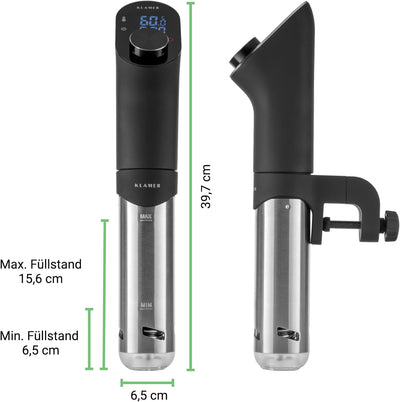 KLAMER Sous Vide Stick, 1200 Watt IPX7 wasserdichter Sous Vide Garer mit 3D Zirkulation und 20-95℃ T