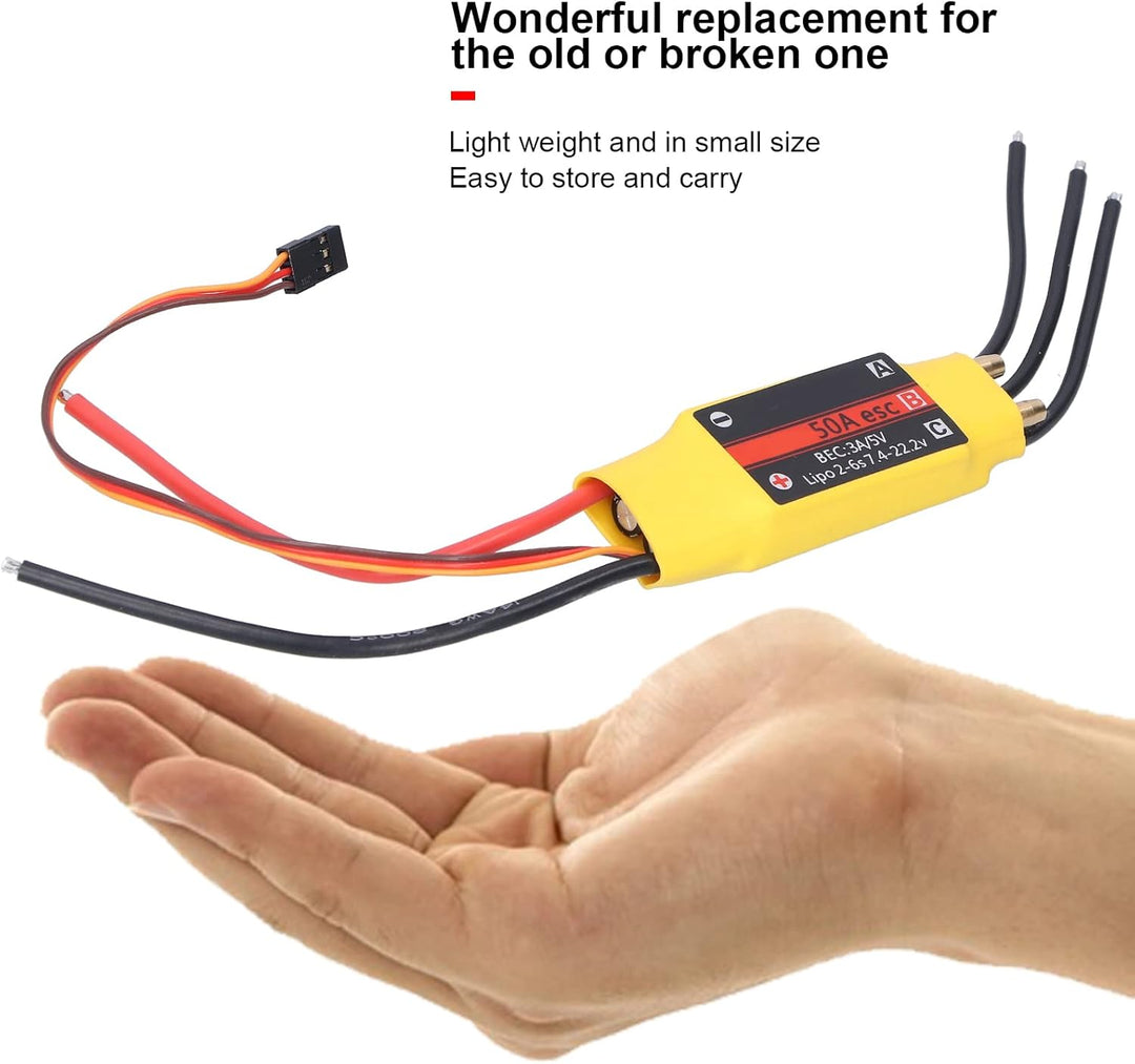 ciciglow Elektronischer Geschwindigkeitsregler, 50A 2-Wege-RC-Boot-Regler für RC-Bootsmodell