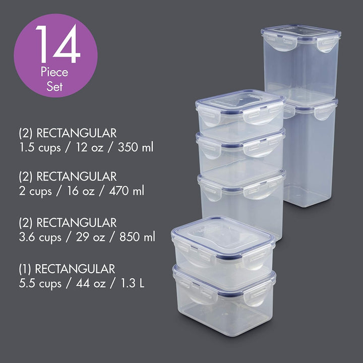 Lock & Lock Wasser Tight Essensbehältern, 14-teilig 14-Piece Set farblos 14 Count, 14 Count