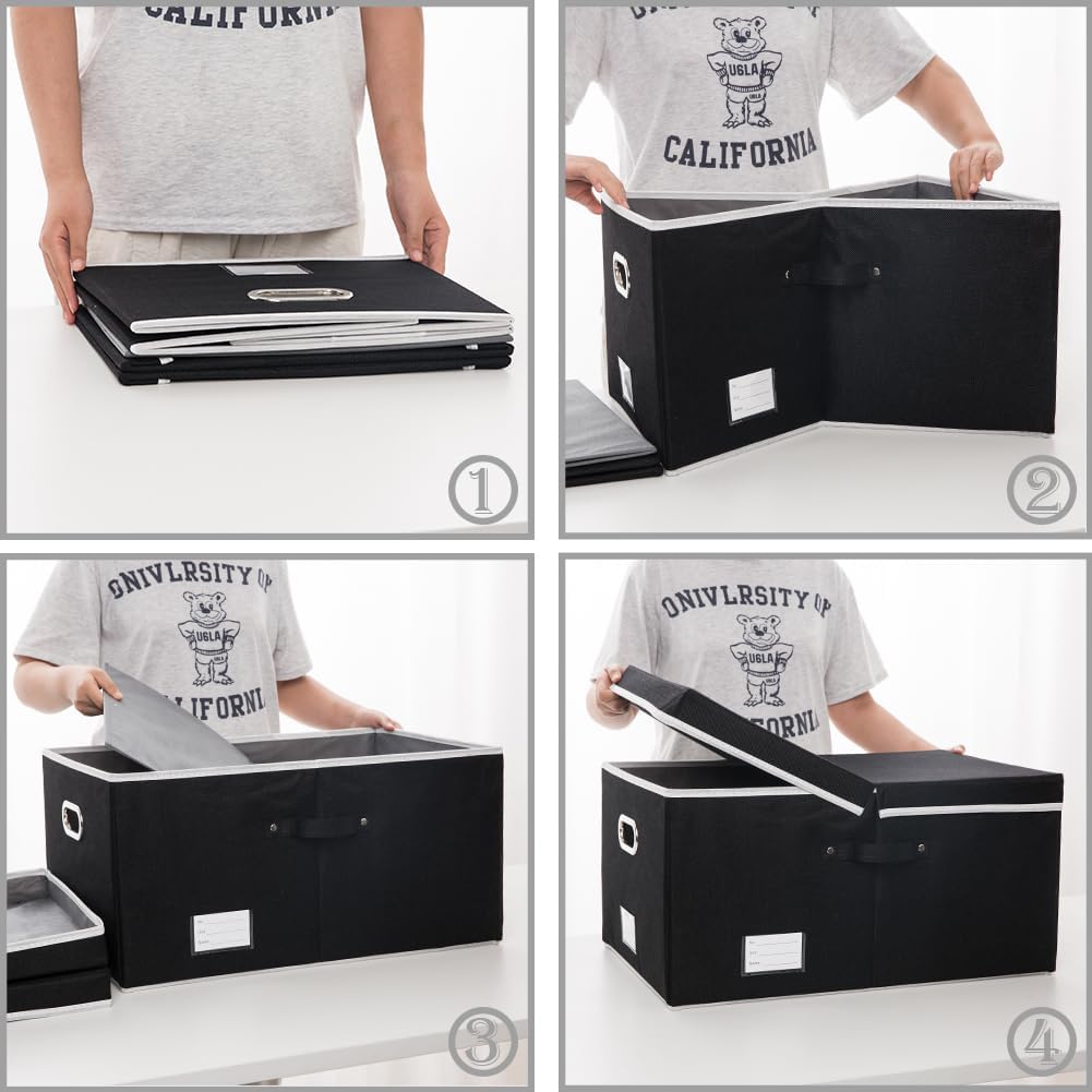 PRANDOM Aufbewahrungsbox mit Deckel Gross,Faltbarer Aufbewahrungsboxen, Aufbewahrungskorb mit Griff,
