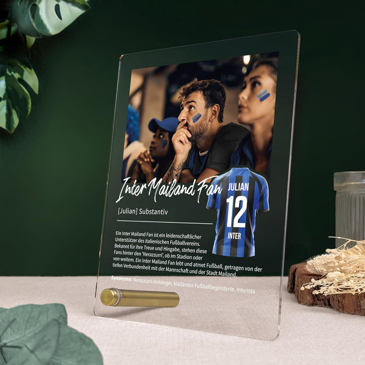 Inter Geschenk personalisiert - Acryl Geschenk - Definition: Inter Fan - Inter Fanartikel, Inter Fan