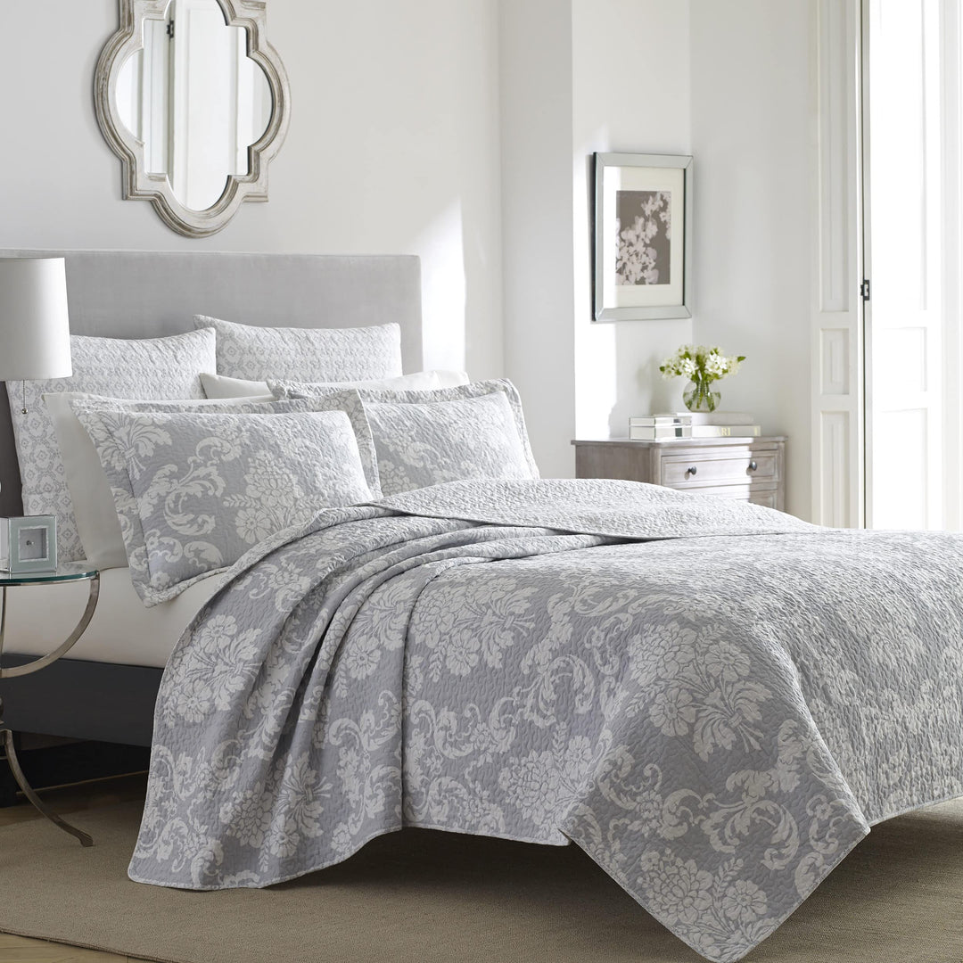 Laura Ashley Home Branch Toile Collection Bettwäsche-Set, Baumwolle, wendbar, mit passenden Kissenbe