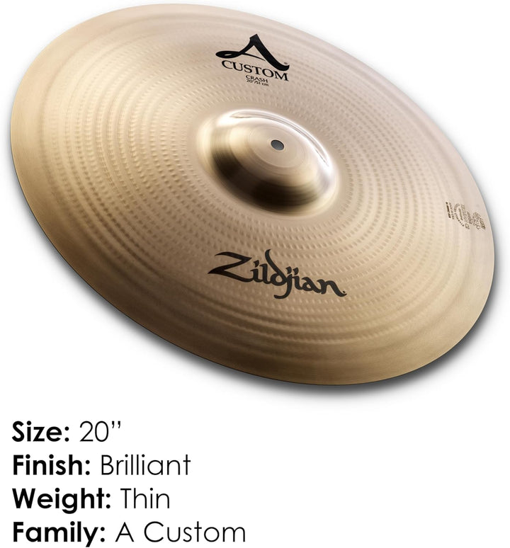 Zildjian A Custom Series - 20" Crash Cymbal - Brilliant finish 20 Zoll, 20 Zoll