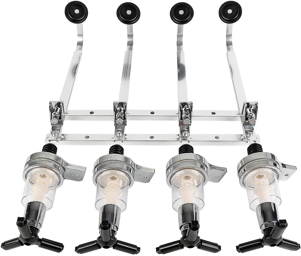 4 Flaschen Getränkeportionierer Bar Butler Wand Flaschenhalter Saft Getränkespender für Cocktail, Ba