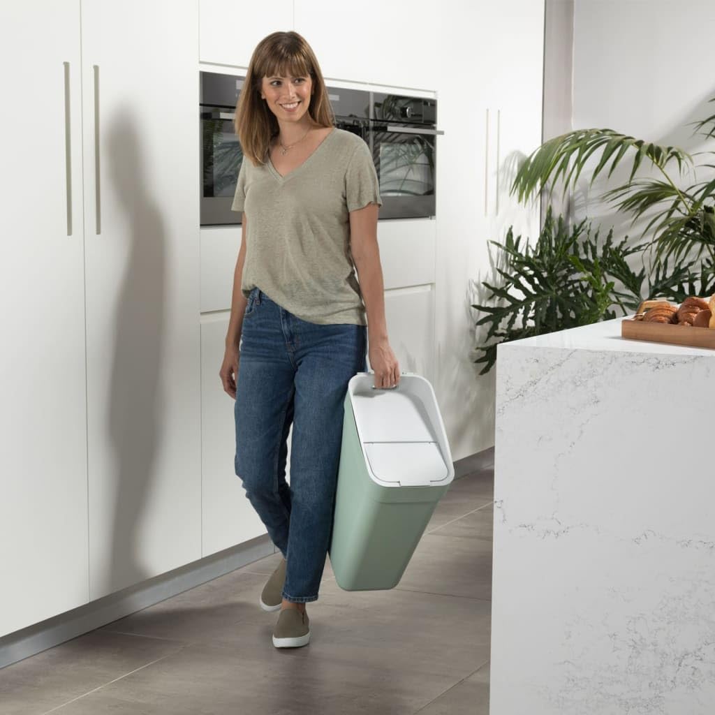 CURVER Mülleimer, 30 l, Ready to Collect – mit Wandhalterung für Wand oder Tür – Küche, Badezimmer,