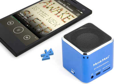 MusicMan mini Wireless Soundstation BT-X2 (MP3 Player, Bluetooth) blau Musicman BT-X2 Single Blau, M