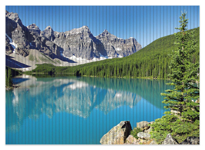 Wallario Duschmatte Antirutschmatte Badmatte Fussmatte Tiefblauer See mit Bergpanorama und Wäldern K