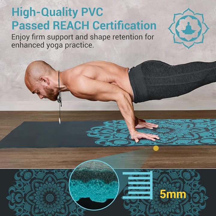 Avoalre Yogamatte 183X61CM, Faltbare Gymnastikmatte mit Tasche, 5MM Trainingsmatte 2KG Tragbare Yoga