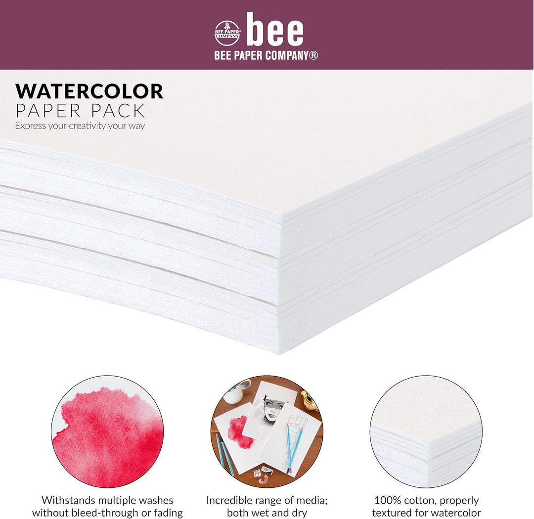 Bienenpapier, 15,2 x 22,9 cm, Aquarellpapier, 63,5 kg, 50 Blatt 6-inch x 9-inch, 50 Sheet Pack, 6-in