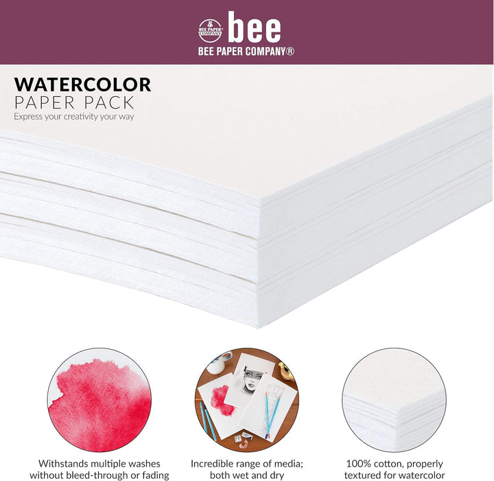 Bienenpapier, 15,2 x 22,9 cm, Aquarellpapier, 63,5 kg, 50 Blatt 6-inch x 9-inch, 50 Sheet Pack, 6-in