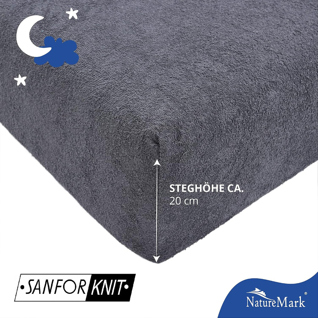 NatureMark 2er Pack Kinder FROTTEE Spannbettlaken, Spannbetttuch kuschelig weich, für Babybett und K