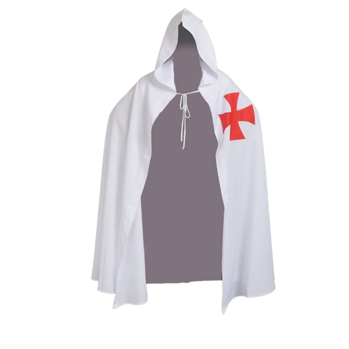 BLESSUME Mittelalter Ritter Kostüm Hospitaller Karneval LARP Weiss Cloak mit Kreuz (Weiss 1), Weiss