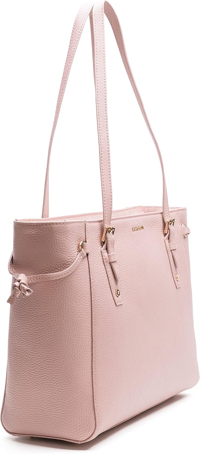 Lazarotti Bologna Leder Shopper Tasche Damen | Tote Bag mit seitlichen Kordelzügen | XL Schultertasc