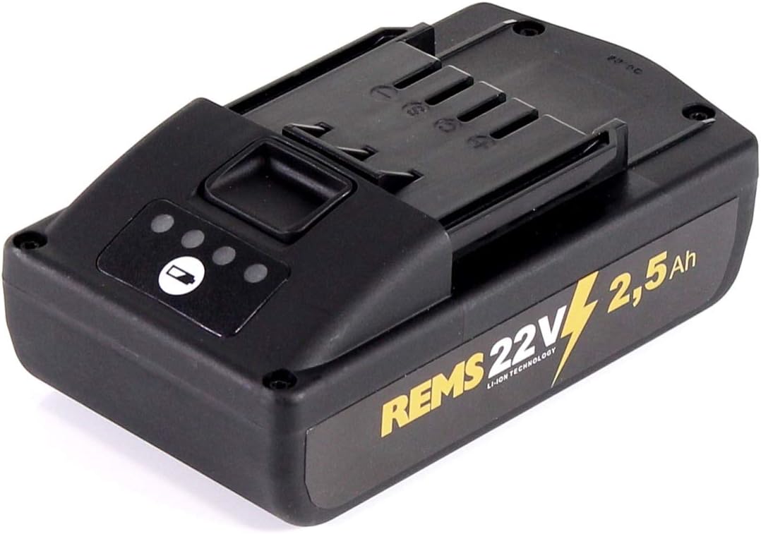 REMS Akku Li-Ion 21,6 Volt - 2,5 Ah Kapazität für lange Laufzeit, passend für REMS Mini-Press, Radia