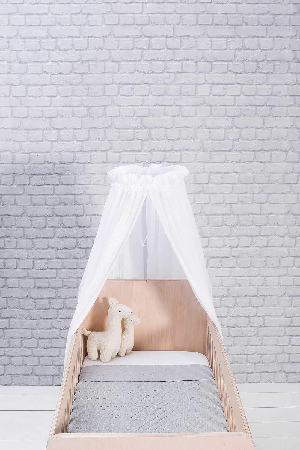 Jollein - Betthimmel Vintage White 155cm - Rosa Baldachin für Babys & Kinder - Himmel für Babybetten