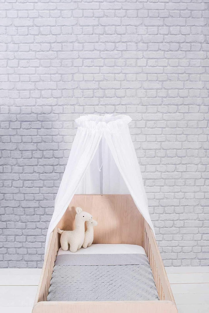 Jollein - Betthimmel Vintage White 155cm - Rosa Baldachin für Babys & Kinder - Himmel für Babybetten