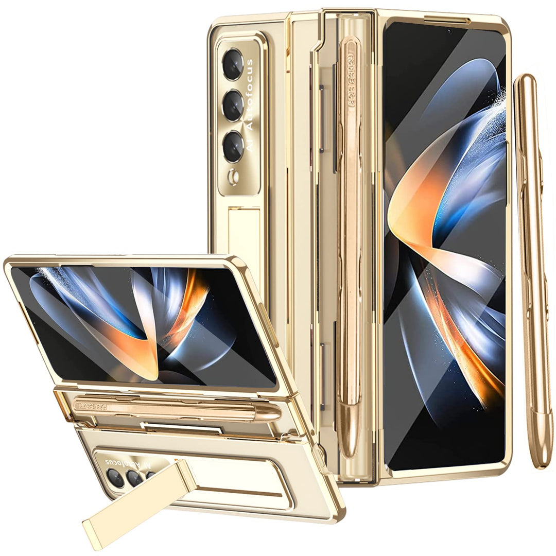 Miimall Handyhülle Kompatibel mit Samsung Galaxy Z Fold 4 Hülle mit S Pen, Transparent PC Schutzhüll