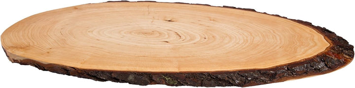Batania Rindenholzbrett oval ca. 58-65 x 22-26cm, rustikales Servierbrett, Aufschnittbrett, einzigar