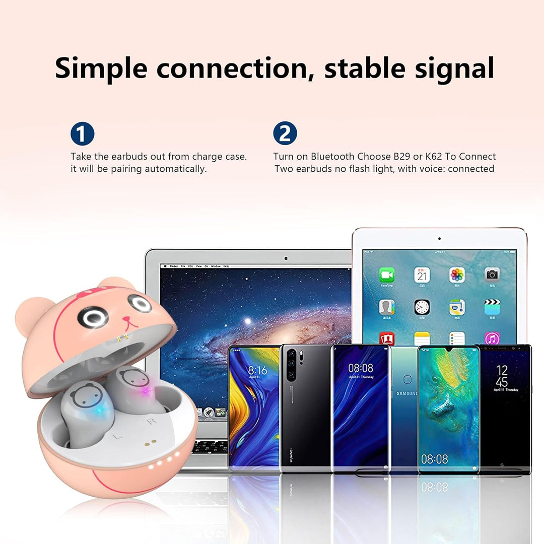 Bluetooth Kopfhörer Rosa,Kopfhörer Kabellos mit Mikrofon,Leichtgewicht,Touch-Steuerung,3D-Surround-S