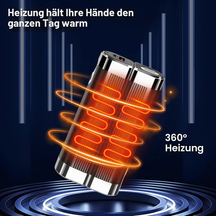 Handwärmer Wiederaufladbar 2 er,10000mAh Tragbarer Taschenwärmer,3 in1USB Batteriebetriebener Elektr