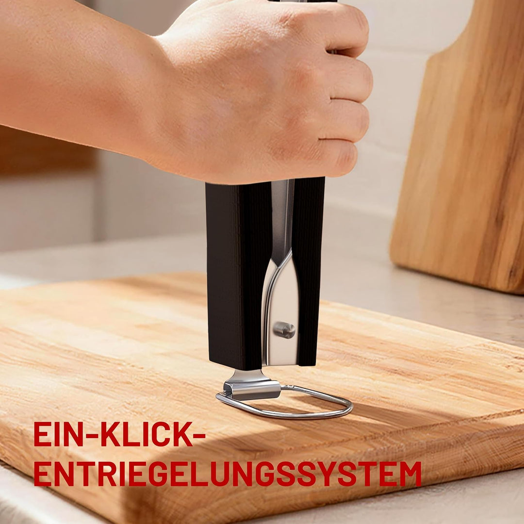 KEYO Kompakt Grillbesteck, 3-teilig aus Edelstahl, Bestehend aus Grillzange, Grillwender und Fleisch