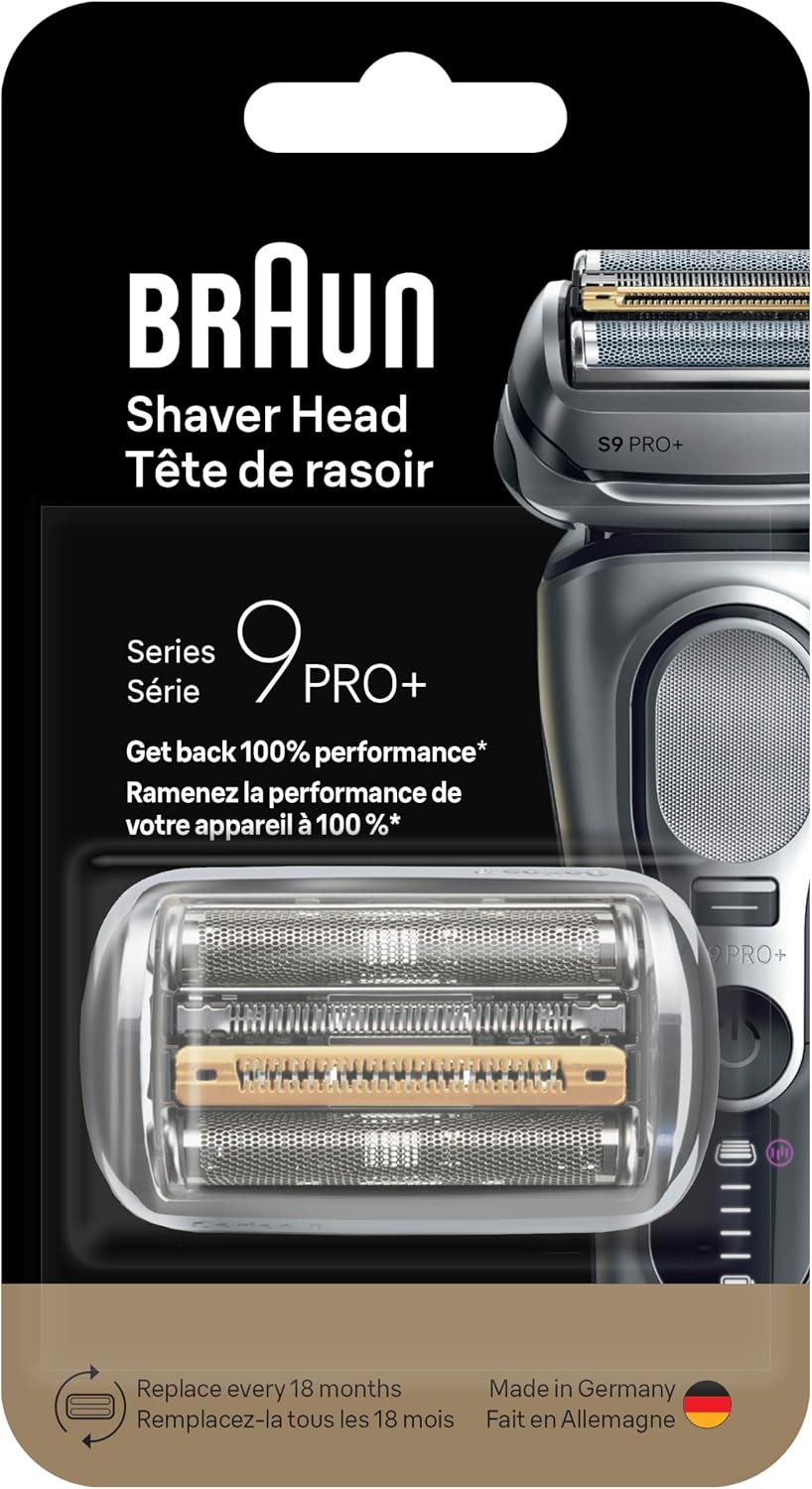 Braun Elektrorasierkopf Ersatzteil, 94M Silber, kompatibel mit Series 9 Pro und Series 9 Elektrorasi