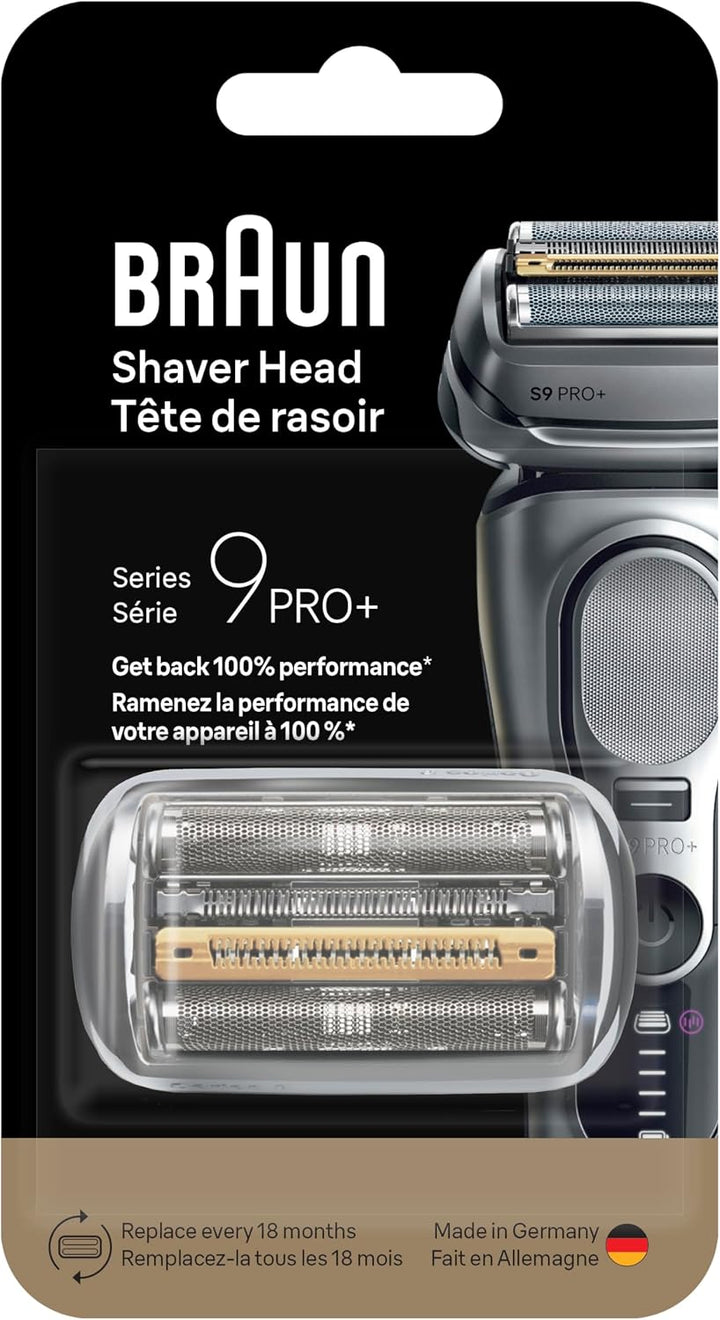 Braun Elektrorasierkopf Ersatzteil, 94M Silber, kompatibel mit Series 9 Pro und Series 9 Elektrorasi