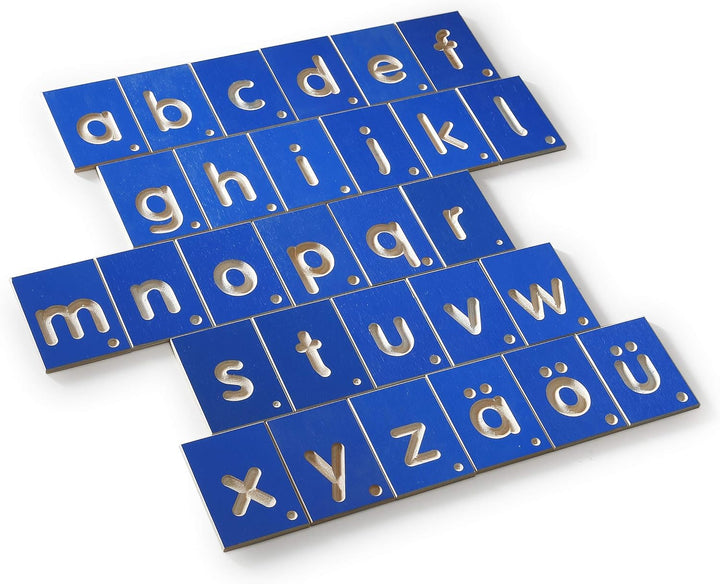 Erzi 42022 Lernspiel Kleinbuchstaben aus Holz, Lernmaterial, Kreativität