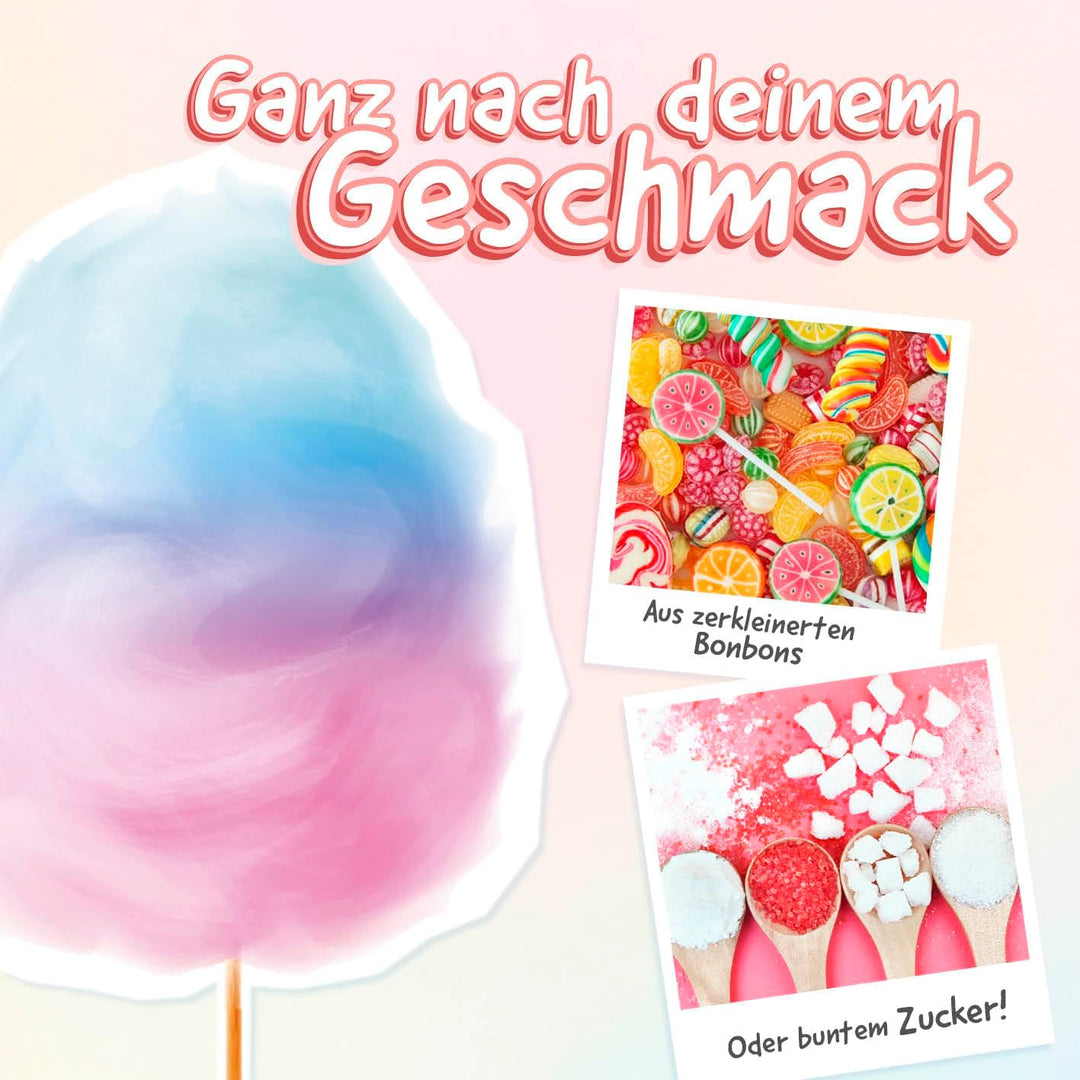 GOURMETmaxx Zuckerwattemaschine für Zuhause | Mit Zubehör für Cotton Candy, Candy Floss Maschine Set