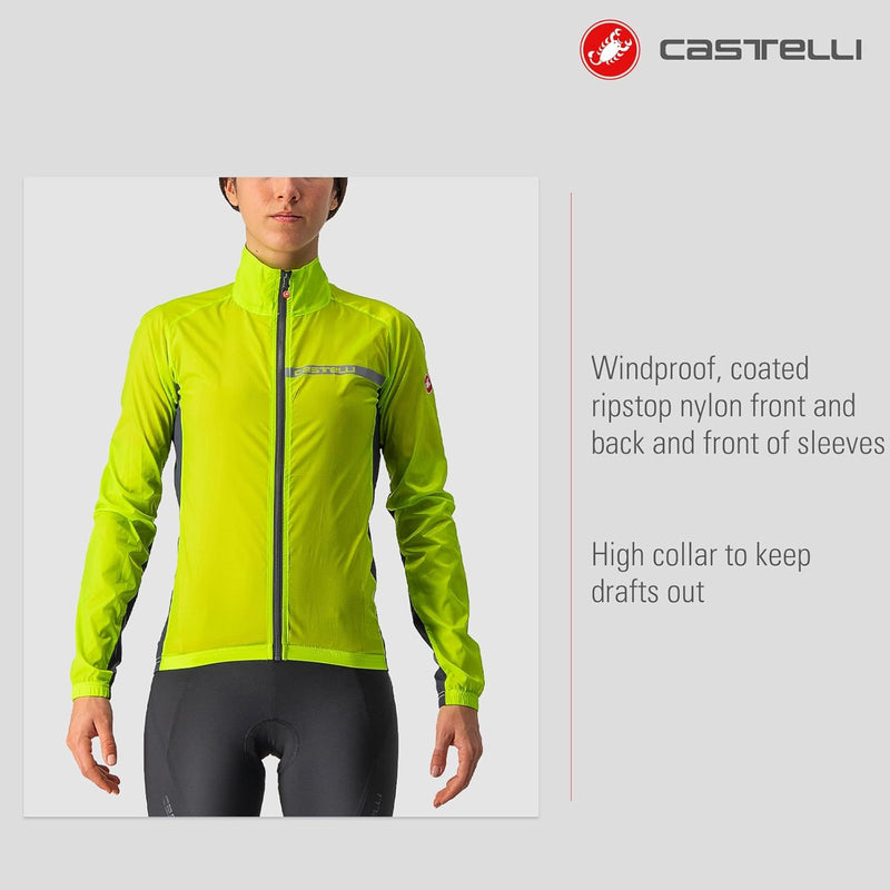 CASTELLI Damen Squadra Stretch W Jacket Jacket (1er Pack) XS Elektrischer Kalk/Dunkelgrau, XS Elektr