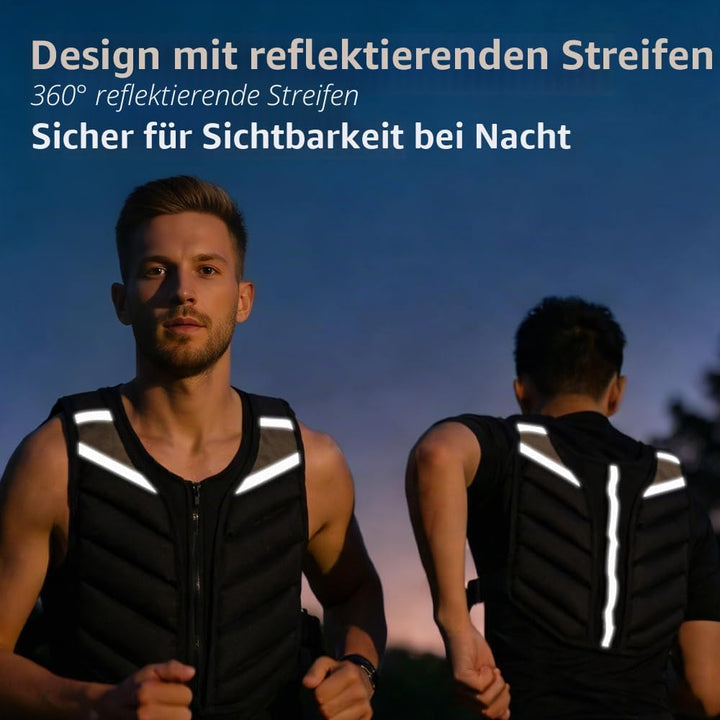 Abahub Gewichtsweste 10lb Herren Damen mit Reissverschluss Gewichtsweste mit reflektierendem Streife