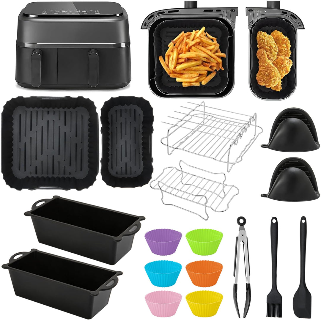 Heissluftfritteuse Zubehör für Philips Dual Basket Airfryer 3000-Serie, 9L Heissluftfritteuse, 22 St