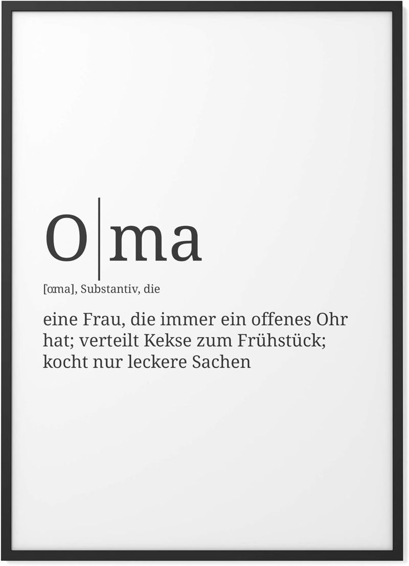 Papierschmiede® Definition: Oma, DIN A1 (59x84 cm), XXL Poster für Wohnzimmer, Schlafzimmer, Küche,