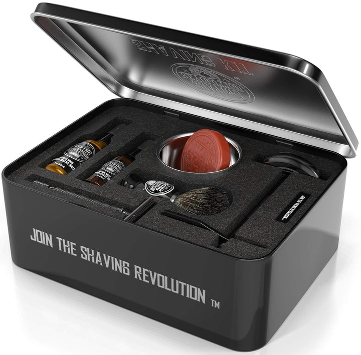 Viking Revolution - Luxus Rasierset Für Manner - Sicherheitsrasierer mit Doppelter Schneide, Ständer