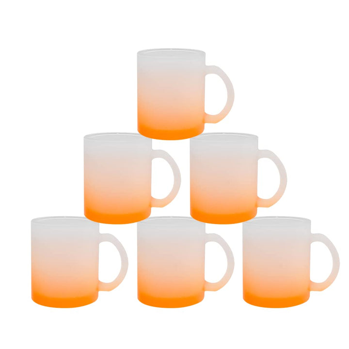 MR.R 11oz Sublimatio Farbbecher aus Glas Sublimation Tasse 6 Stück (Orange), Orange