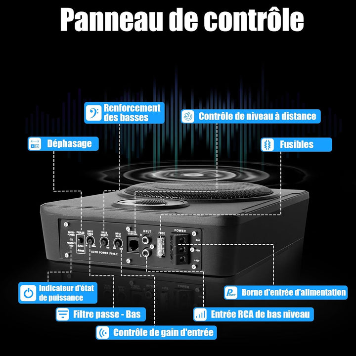 600W 8 Zoll Subwoofer Aktiv Powered Untersitz-Auto Audio Subwoofer mit Hochaktiven Lautsprechern Akt