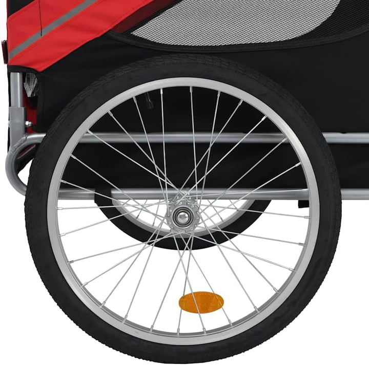 vidaXL Fahrradanhänger für Hunde Hundetransporter Hundeanhänger Fahrrad Anhänger Rot,Schwarz, Rot,Sc